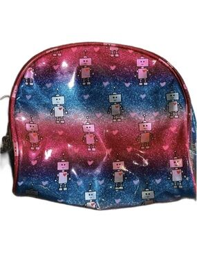 Kids Robot Glitter Cosmetic Bag - Pink & Blue